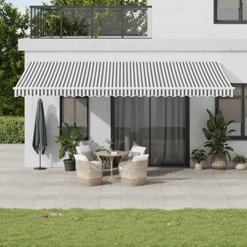 Gecheer Tenda Sole Retrattile Automatica 600x350 cm Antracite e Bianco,Tenda da Sole,Tenda Esterno Sole,Tenda Balcone,Tenda Sole Esterno,Tenda da Patio,Tenda da Sole per Terrazzo,P3215806
