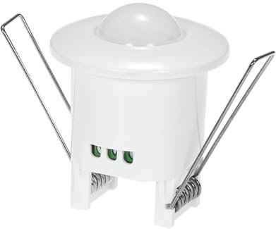 Sanfoelek Mini Infrared Motion Sensor Switch 360 Degree PIR Detection AC110V-240V Recessed Ceiling Occupancy Motion Sensor Detector Lamp Light Switch Delay Time Adjustable