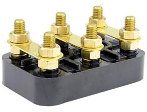 Plaque à bornes 56x36mm moteur électrique, 25A, Ø 5mm, type PB118