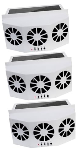 MAGICLULU 3 Piezas Ventilador Solar para Automóvil Ventilación de Aire para Extractor de Aire Enfriador Solar para Interior de Vehículos Instalación para Diario