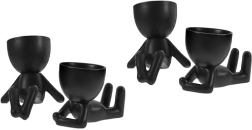 ibasenice 2 Series Macetas De Cerámica Forma De Figura para Suculentas De Maceteros Decorativos para Plantas Diseño Moderno para Oficina Y 2 Piezas*2