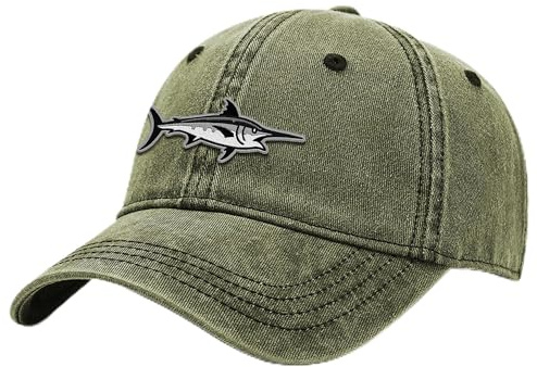 Outdoor Shaping Herren Baseballkappe, Damen Basecap, Unisex Kappe – Verschluss in Einheitsgröße, verstellbar, Freizeit, atmungsaktiv, Klassische Cap mit Schwertfisch Stickerei