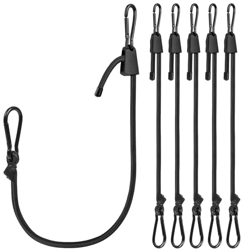 Flintronic Verstellbar Spanngummi mit Haken, 6er-Set 30cm Latex Gummispanner, Verstellbare Expandermit Karabiner, Elastische Vielzweck Gepäckspanner, Universal Gummispanner für Auto, Fahrrad, Camping