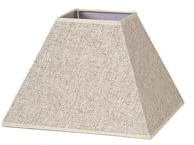 Pantalla - pantalla de lámpara tipo pirámide, con casquillo E27, diseño en lino beige, medidas 20x10x15 cm, ideal para decoración moderna.