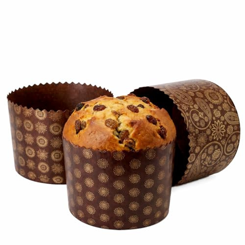 Panettone Paper Baking Mold 6pcs 25oz Large Paska Kulich Easter Bread Cake Cups Forms Disposable Round Paper Baking Cups Forms Pan Panettone Panetone Moulds Bakeware 5.9 x 3.9 Inch