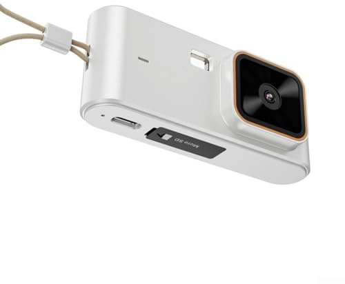 Mini appareil photo numérique rétro, avec vidéo Full HD 1080p, capture photo 12 MP, taille portable, enregistrement en boucle toutes les 15 minutes, écran IPS (noir)