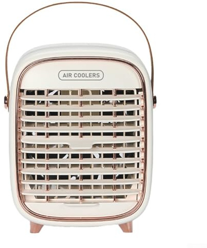 Enfriador de aire portátil recargable por USB, mini ventilador de 2000 mAh, aire acondicionado personal, ventilador silencioso de refrigeración de escritorio, compatible con dormitorio, habitación