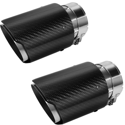 Krtopo 2.5 63mm Auspuffspitzen Auspuff Edelstahl Glänzende Kohlefaser