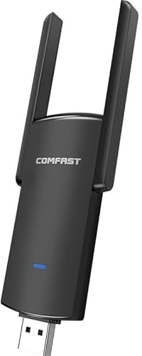 COMFAST Clé WiFi AC1300, Cle WiFi pour PC Double Bande USB WiFi Compatible avec Windows 8/8.1/10/11