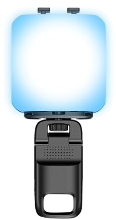 Luce per telefono per registrazione video, luce per fotocamera con illuminazione a 3 colori e modalità RGB, torcia pieghevole con clip per telefono, laptop, fotocamera, streaming