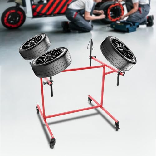 Soporte para pintura de llantas, soporte de reparación de carrocería, giratorio 360°, altura ajustable para piezas de coche, 4 llantas, soporte de pintura sobre ruedas, soporte para parachoques, color
