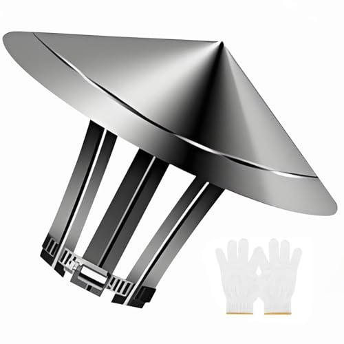 Edelstahl Regenhut für 150 120 130 100 MM Ofenrohr Rauchrohr Kaminrohr Regenhaube Schornstein Abdeckung, Schornsteinabdeckung Kaminabdeckung(2.8in(70mm))