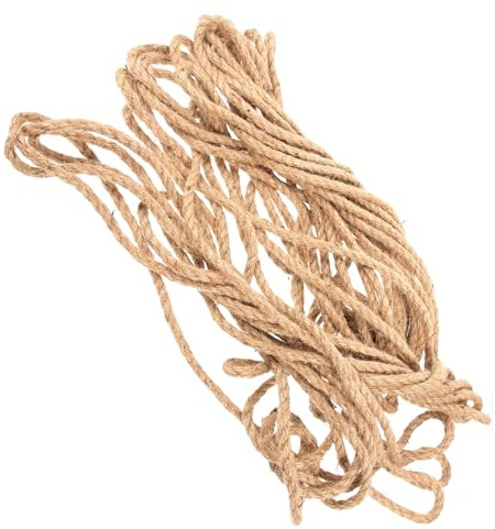 MUCKLILY Cuerda de Yute Amarilla 6 MM X 20 M Cuerda de Cáñamo Resistente para Jardinería Manualidades y Embalaje Cordel Natural Duradero para Uso Agrícola y Decorativo