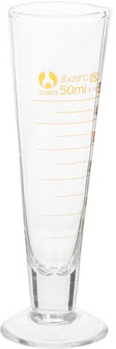 BATHVEVE Vaso Medidor de Laboratorio de Vidrio de 50 Ml Base Redonda, Resistente a Productos Químicos y Anti-caídas, Adecuado para Medición Precisa de Líquidos