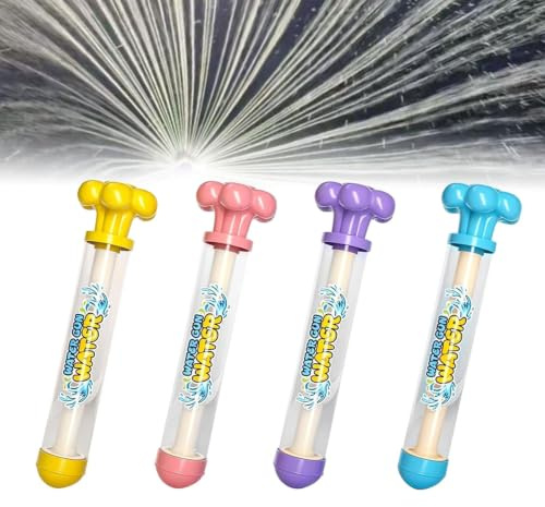 Firework Water Gun 4PCS: Pull-Out Fireworks Spray Water Blaster | Water squirters for kids & adults, ideal for pool, beach, garden and backyard summer water fights