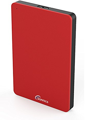 Sonnics Bolsillo 1Tb de 2,5 de Rojo Disco Duro Externo Usb 3 0 Velocidad de Transferencia Súper Rápida Para Su Uso con Un Pc con Windows, Apple Mac, Smart Tv, Xbox One y Android TV Box Fat32