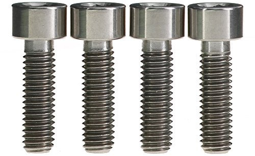 Yaruijia Titanium Bolt M6x16/18/20mm DIN912 Cap Head Allen Screw for Bicycle Disc Brake Caliper Pack of 4 (Titanium, M6x16mm)