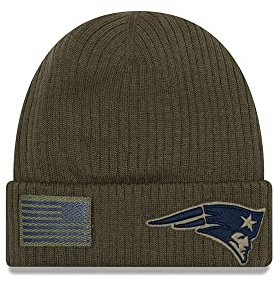 New Era New England Patriots Beanie On Field 2018 Salute to Service Knit Grün- One-Size-Fits-Most