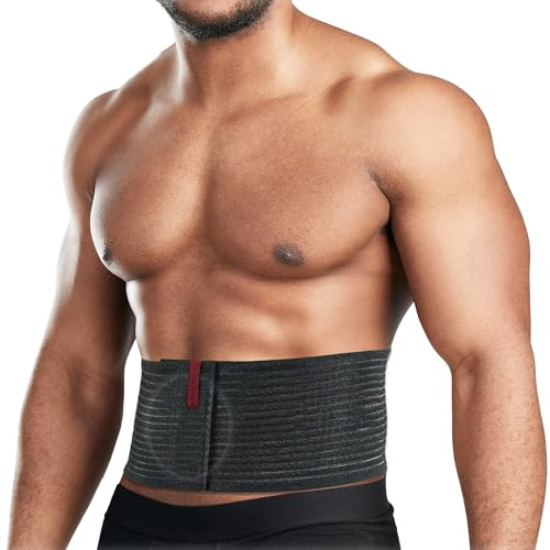 ORTONYX Umbilical Hernia Belt for Men and Women / 6.25 Abdominal Binder With Hernia Support Pad/Post-Surgical Belly Band - Black OX5241-L/XL
