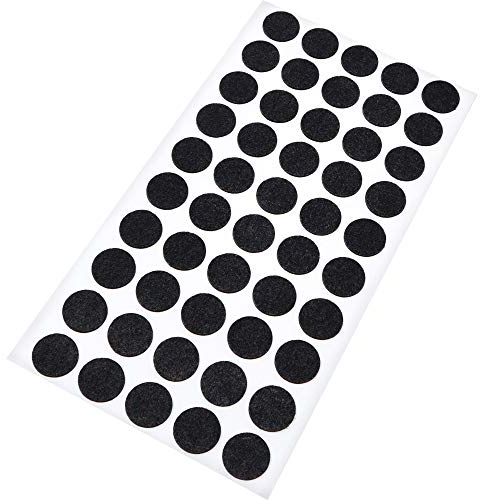 Adsamm® / 50 x Selbstklebende Filzgleiter/Schwarz/ø 16 mm/Rund / 1.5 mm dünne Selbstklebende Möbelgleiter aus Filz