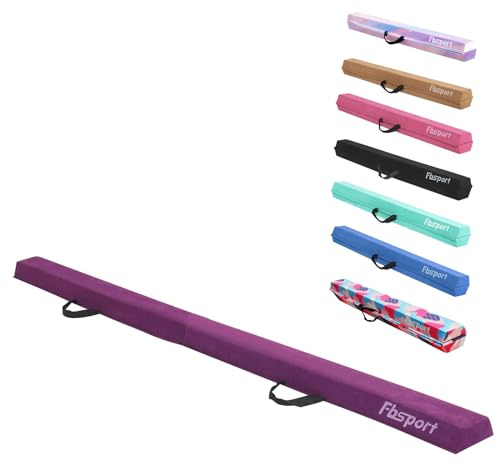 FBSPORT 8ft Balance Beam: Folding Floor Gymnastics Equipment for Kids Adults,Non Slip Rubber Base, Gymnastics Beam for Training, Practice, Physical Therapy and Professional Home Training