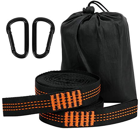 LAMA Hängematte Befestigungsset 3m x 2,5cm - Gurte Max 500kg mit 2 Karabinerhaken, Aufhängung und Tragetasche für Hängesessel, Schaukel, Camping, Wandern, Outdoor