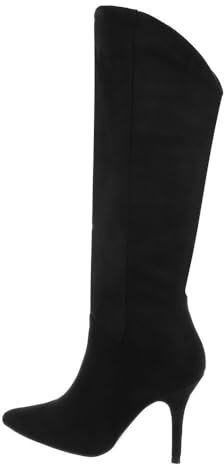Ital Design Damenschuhe Stiefel High-Heel Stiefel, 9786-, Kunstleder, Schwarz, Gr. 39