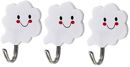 ZZDH Selbstklebendehaken 6 Stück Wandbehang Türhaken Badezimmer Kleiderbügel Selbstklebende Haken Kleidung Handtuchhalter Küchenzubehör (Color : White, Size : 5 x 4 cm)