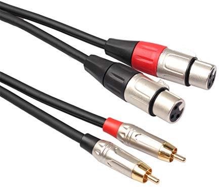 baolongking Cinch-auf-XLR-Kabel, 1 m, Dual-Cinch-Stecker auf Dual-XLR-Buchse, HiFi-Audiokabel für Verstärker, Mischpult, Mikrofonkabel