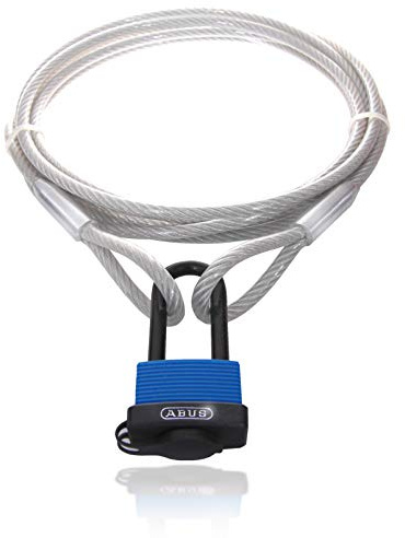 Drahtseile24 Slingkabel, stålkabel med ABUS hänglås [1 m – 50 m] – slingrep, replås, kabellås | tjocklek: 6 mm (4 till 6) | Längd: 5 m