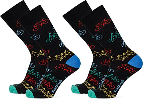 normani 2 Paar Lustige Socken | gemusterte Socken mit verschiedenen Motiven und Farben | Mit Piqué-Komfortbund | Aus Baumwolle, Polyamid und Elasthan