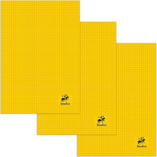 Contura FolioDiarie - DIN A4, 3 Blöcke à 40 Blatt, kariert | Lineatur 22 (5mm kariert mit roter Randlinie), 80 g/m² Papier extraweiß, modernes Design