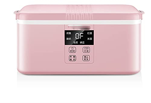 HMTE Yogurt Maker, Yogurt eléctrico automático eléctrico, Contenedor multifunción Máquina de Vino de arroz Natto con Acero Inoxidable para Equipos de Cocina en el hogar (Color: Rosa)