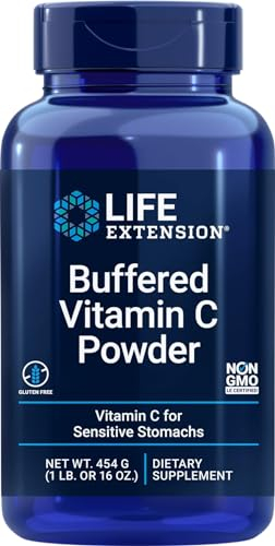 Life Extension, Buffered Vitamin C Pulver, 454 gramm, 4000mg Vitamin C je Dosis, Geschmacksneutral, Vegan, Glutenfrei, Sojafrei, GMO frei