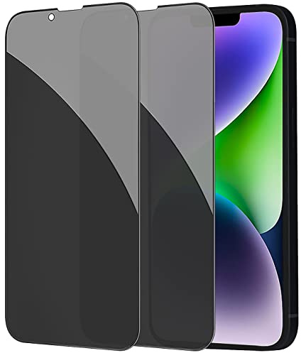 IBETEK Sichtschutz für iPhone14 plus und iPhone 13 Pro Max(6.7 Zoll) Schutzfolie Anti Spy Sichtschutz Panzerglasfolie Gehärtetem Glas Dunkel Folie Blickschutz Displayschutz [2 Stück]