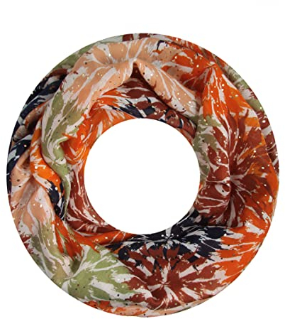 Majea Damen Loop Schal Schlauchschal Halstuch (880027) (orange 3)