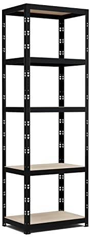 BLUMIE Estantería de Almacenaje Modular y Versátil, Estante Mueble para Taller, Garaje, Bodega... Cargas Pesadas 180x60x40cm - Negro