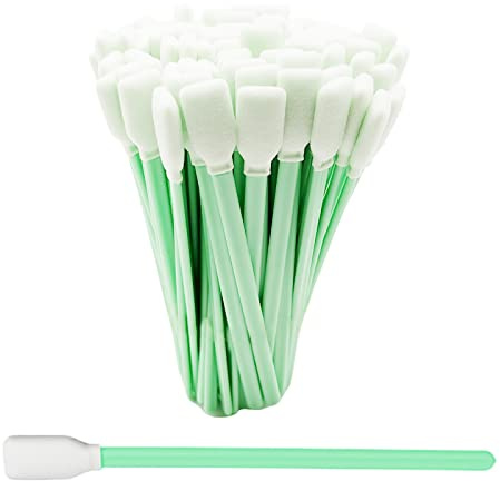 100 Stück Reinigungstupfer，Schaumreinigungstupfer, Rechteckig Schaumstoffspitzen, für Lösungsmittel, Tintenstrahldrucker, Druckkopf, Kamera, Optische Linse, Optische Ausrüstung
