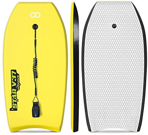 GEAVESS 37-inch Bodyboard, Premium IXPE Body Board for Beach, Yellow