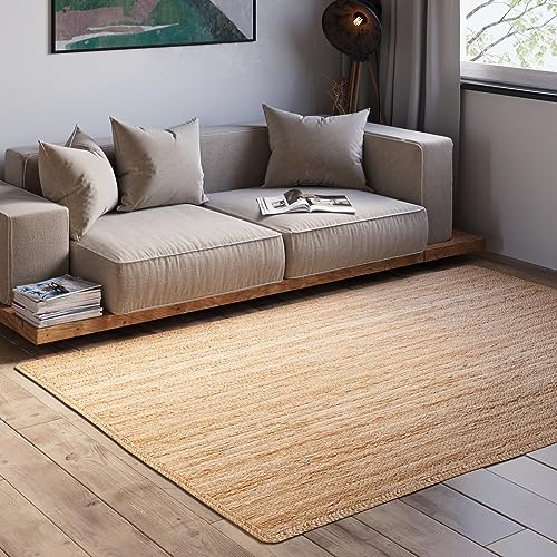 MY-RUG Jute Teppich 60x90 cm - Handgewebter Juteteppich in Sisal Optik | Flach gewebter Sisalteppich Natur, OEKO-TEX zertifizierter Wohnzimmerteppich, nachhaltig, robust & beidseitig nutzbar