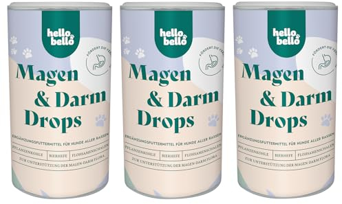 HELLOBELLO Kaltgepresste Magen-Darm Drops für Hunde 3x350 g Soft Mit Bierhefe, 37% Lamm & Meeresalge - Gras Und Kotfresser Drops, Gegen Sodbrennen, Magenschutz