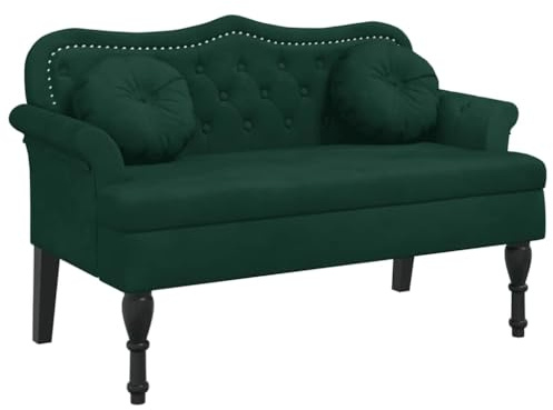 vidaXL Bank mit Kissen Dunkelgrün 120,5 x 65 x 75 cm Samt