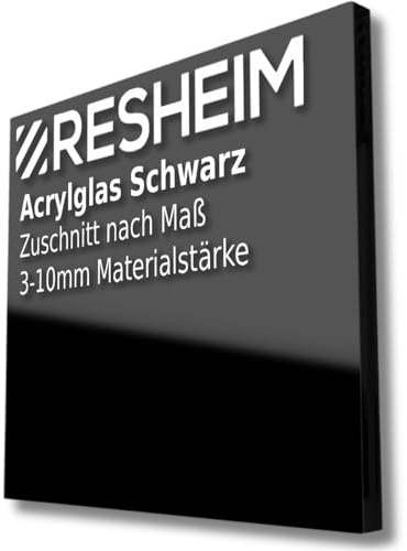 RESHEIM Acrylglas Platte Schwarz Zuschnitt nach Maß - Materialstärke und Größe wählbar PMMA hochwertige GS Qualität (800 x 800 mm, Materialstärke: 3 mm)
