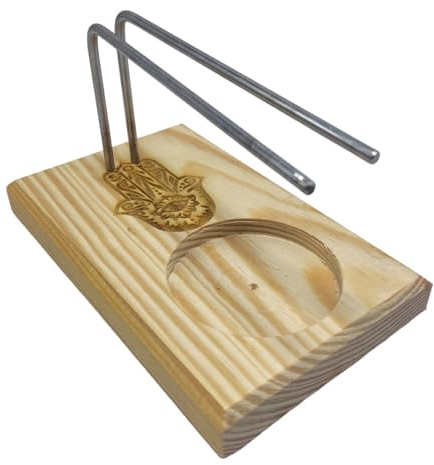 Quemador de Palo Santo de Madera con Soporte de Metal - Incensario para Yoga, Meditación y Purificación - Porta Incienso Seguro y Estético - para Quemar Madera Sagrada 100% Natural (Mano DE FÁTIMA)