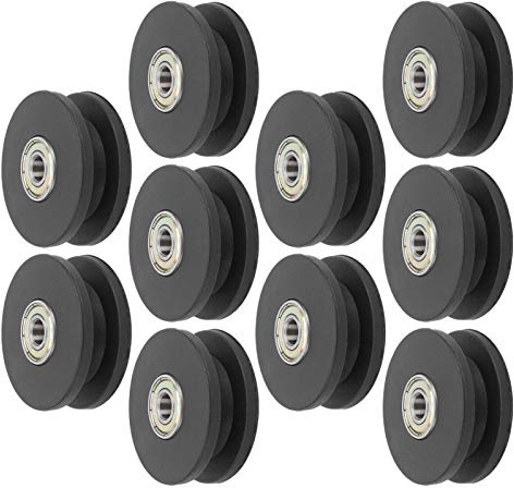 10st 50mm Universal Nylon Remskiva Hjullager Remskiva Hjul Slitstark för Kabelmaskin Gymutrustning Del Garageport Fitnessutrustning Hemgym