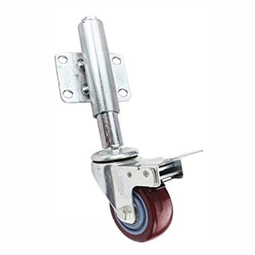Rollen Wagen Räder 100Mm Lenkrollen Mit Bremsen Federbelastete Lenkrollen, Gummi Schwerlast-Möbelrolle, Höhenverstellbar 30Mm, Tragkraft 100Kg/With Brakes