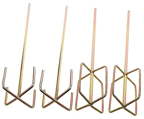 ORFOFE 4pcs Drill Attachment Mud Mixer Steel Mix Stir for Electric Drill No Air Bubbles