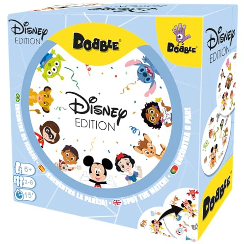 Zygomatic Dobble Disney Edition, Action- und Reflexionskarten für Erwachsene und Kinder, ab 6 Jahren, 2 bis 8 Spieler, 15 Minuten pro Spiel, mehrsprachig - Spanische Sprache