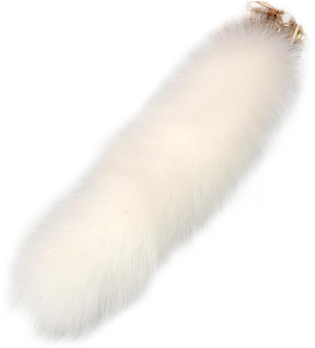 Schwanzschlüsselketten -Kunstfell -Schwanz 15,8 '' Fuchsschwanz, weicher künstlicher Schwanzschlüsselschlüsselketten flauschiger Therian Schwanz Anhänger Langer Fuchs Schwanzschlüsselkettenhalter für