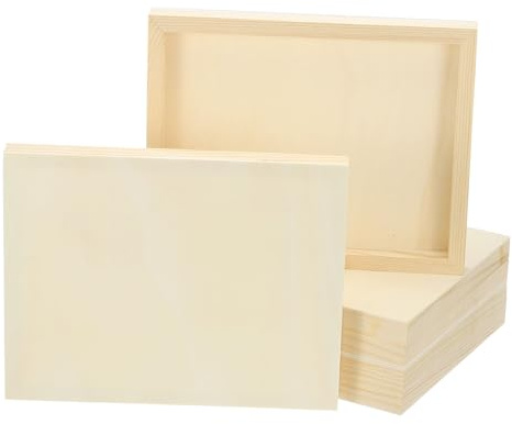 PATIKIL 8 x 10 Inch Wood Canvas Panels, 8pcs Unfinished Wooden Frame Square Art Board for Crafts Oil Paint Pouring Acrylics Painting DIY